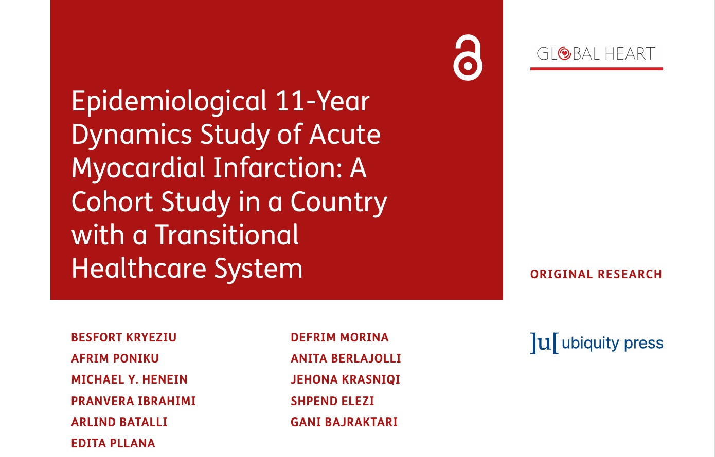 What a Milestone for Kosovo: 11 Years of Evidence on Acute Myocardial Infarction